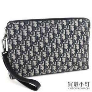 Dior Oblique Jacquard Triangle Beige Black Blue Zip Shoulder Bag